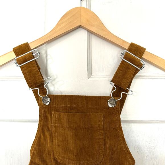 Crewcuts Girls Size 4 Corduroy Skirt Romper Pockets Gold Orange Adjustable New - Picture 4 of 7